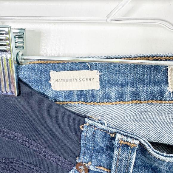 Madewell Maternity Skinny Jeans Stretchy Side Panels Distressed Look Size 28 - Picture 4 of 12